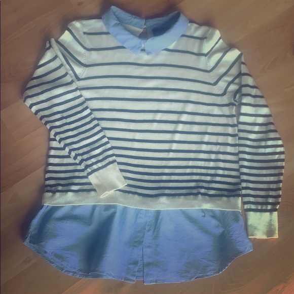 Allegra Gold Sweaters - Faux shirt sweater
